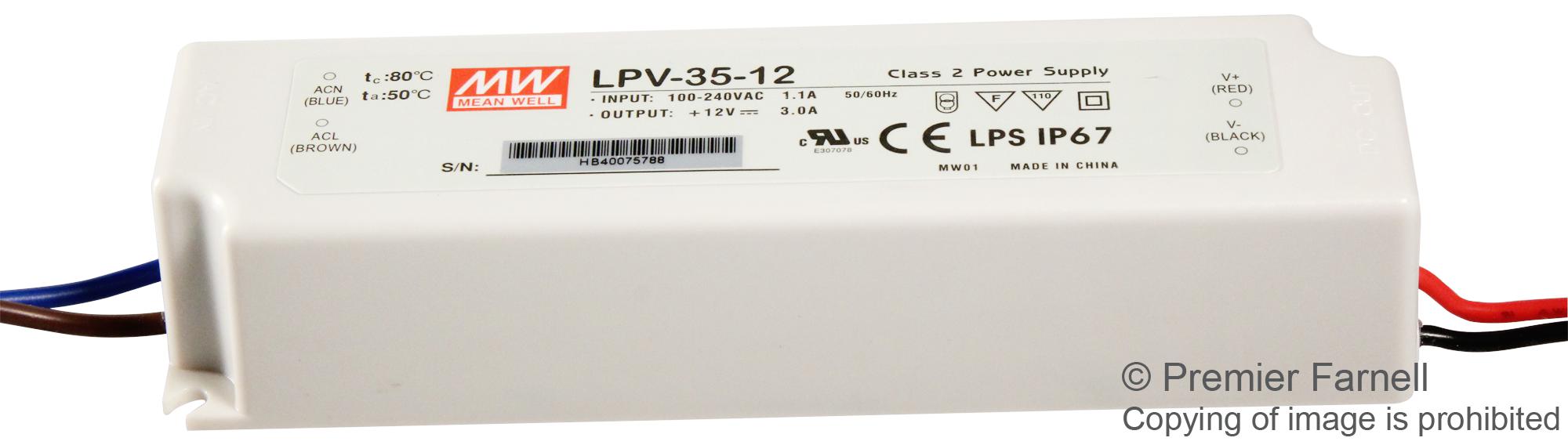 LPV 35 12 Mean Well LED Treiber ITE 36 W Farnell DE