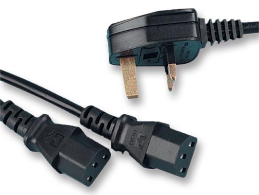 KABEL UK STECK-2 X IEC SCHWARZ 5M; Steckverbinder Auf Steckverbinder:Netzstecker, UK, Auf 2x IEC 60320 C13; KabellÃ¤nge - Metrisch:5m; Nennstrom:16A; 