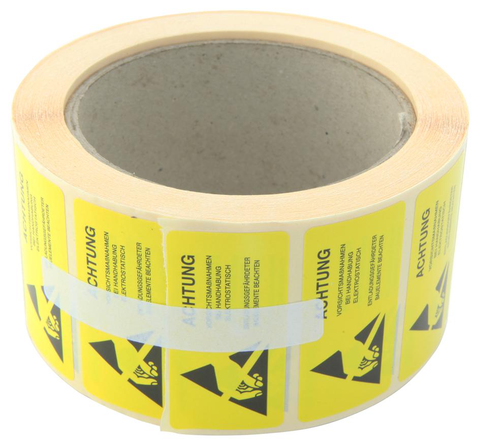 WARNETIKETT,ESD, DEUTSCH 25X50MM 1000STK; Art Des Etiketts/Aufklebers:Warnung; Abmessungen Des Etiketts/Aufklebers:25mm X 50mm; Etikettenmaterial:Papi