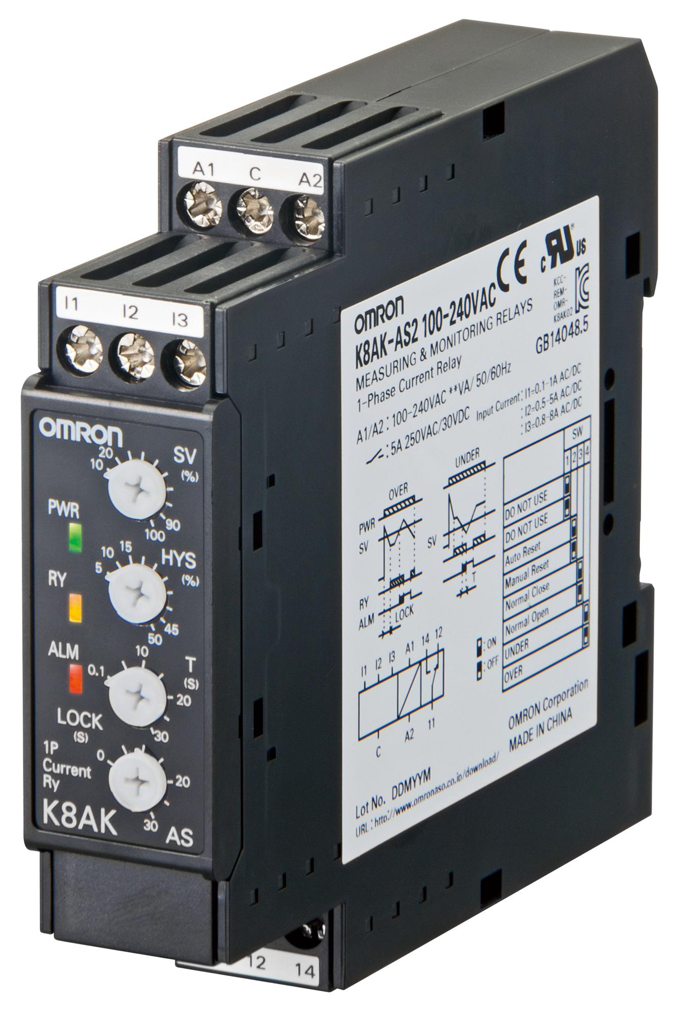 OMRON INDUSTRIAL AUTOMATION K8AK-AS1 24VAC/DC