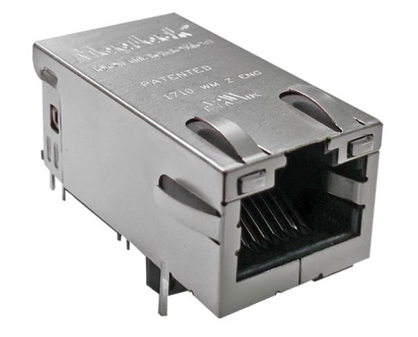 RJ45-BUCHSE, ABG, 8P8C, 1 PORT, THT;