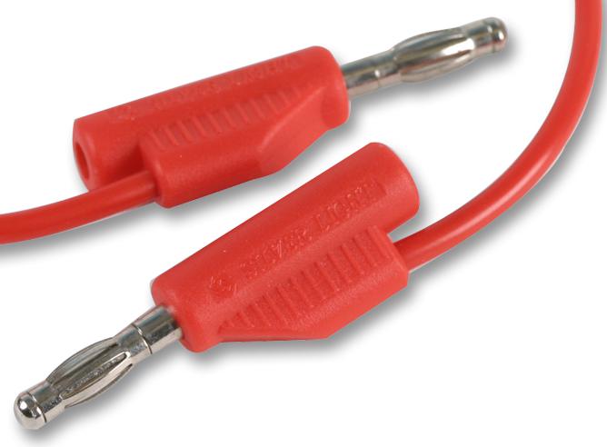 MESSLEITUNG, ROT, 500MM, 15V, 4A; Teststecker A:4mm-Bananenstecker; Teststecker B:4mm-Bananenstecker; Nennspannung:15V; Nennstrom:4A; Isolatorfarbe:Ro