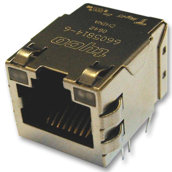 MODULARE BUCHSE, THT, ABGEW., RJ45, 8P8C; Modularer Steckverbinder:RJ45-Buchse; Anschlusskonfiguration:1 X 1 Port; Anzahl Der Positionen / BestÃ¼ckten