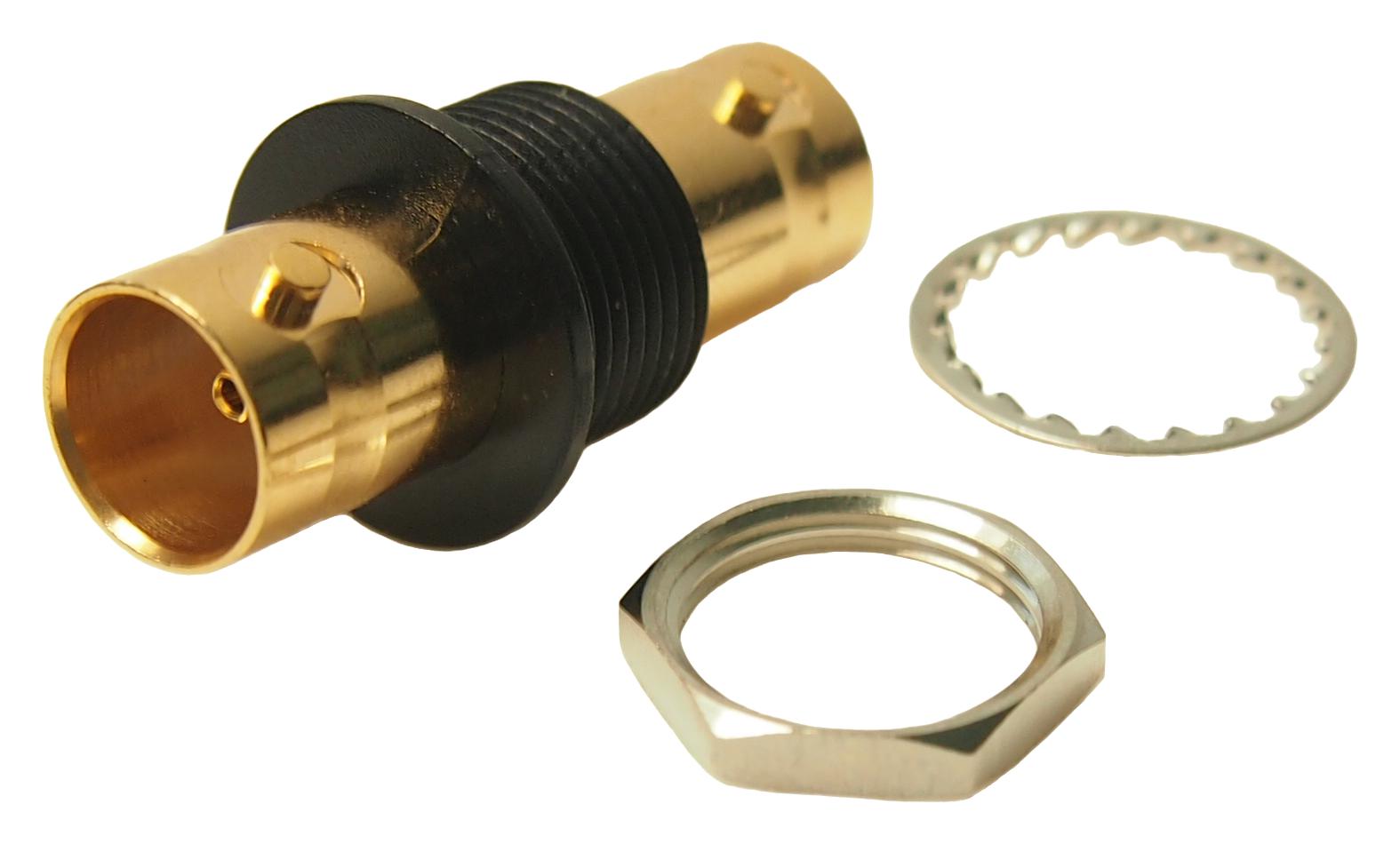 HF-ADAPTER, BNC/BNC-BUCHSE, 75 OHM, GOLD;