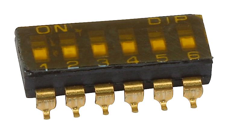 DIP-SCHALTER SPST-NO 0.025A 24VDC 6P SMD;