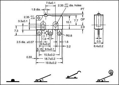 MIKROSCHALTER SPDT 3A 250V/30V 180GF;