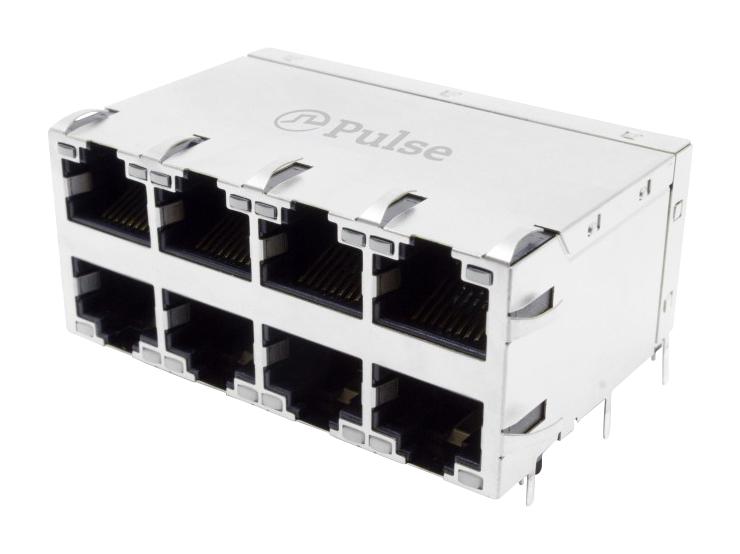 RJ45-BUCHSE, ABGEW, 8P8C, 2X4 PORTS, THT;