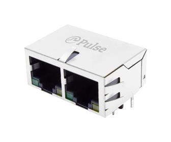 RJ45-BUCHSE, ABGEW, 8P8C, 1X2 PORTS, THT;