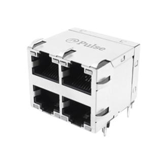 RJ45-BUCHSE, ABGEW, 8P8C, 2X2 PORTS, THT;