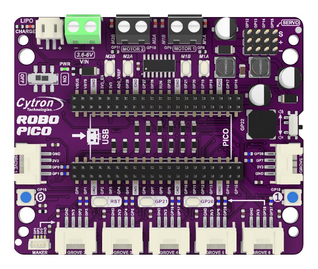 ROBO-PICO-BOARD, RPI PICO/PICO W-BOARD;