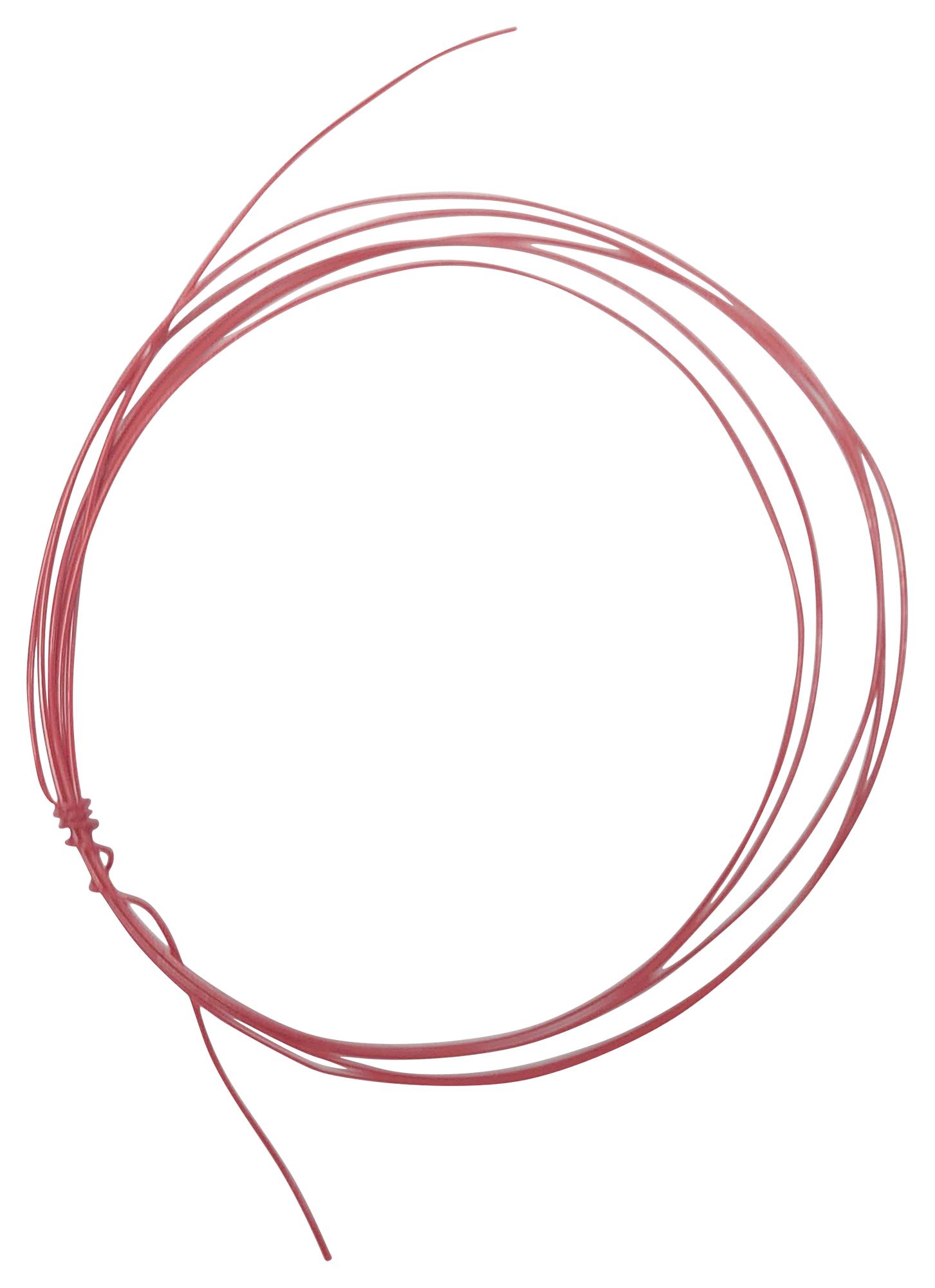 HOOK UP WIRE, ETFE, 30AWG, RED, 100M;