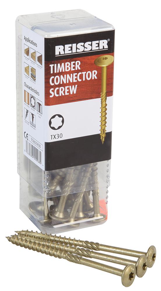 TIMBER CONNECTOR SCREWS  6 X 80MM (PK10);