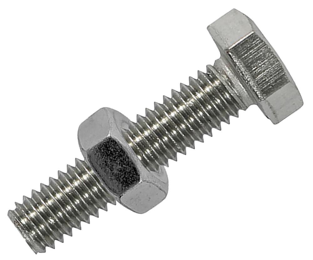 SET SCREW & NUT S/STEEL - M10X25MM (2PK);