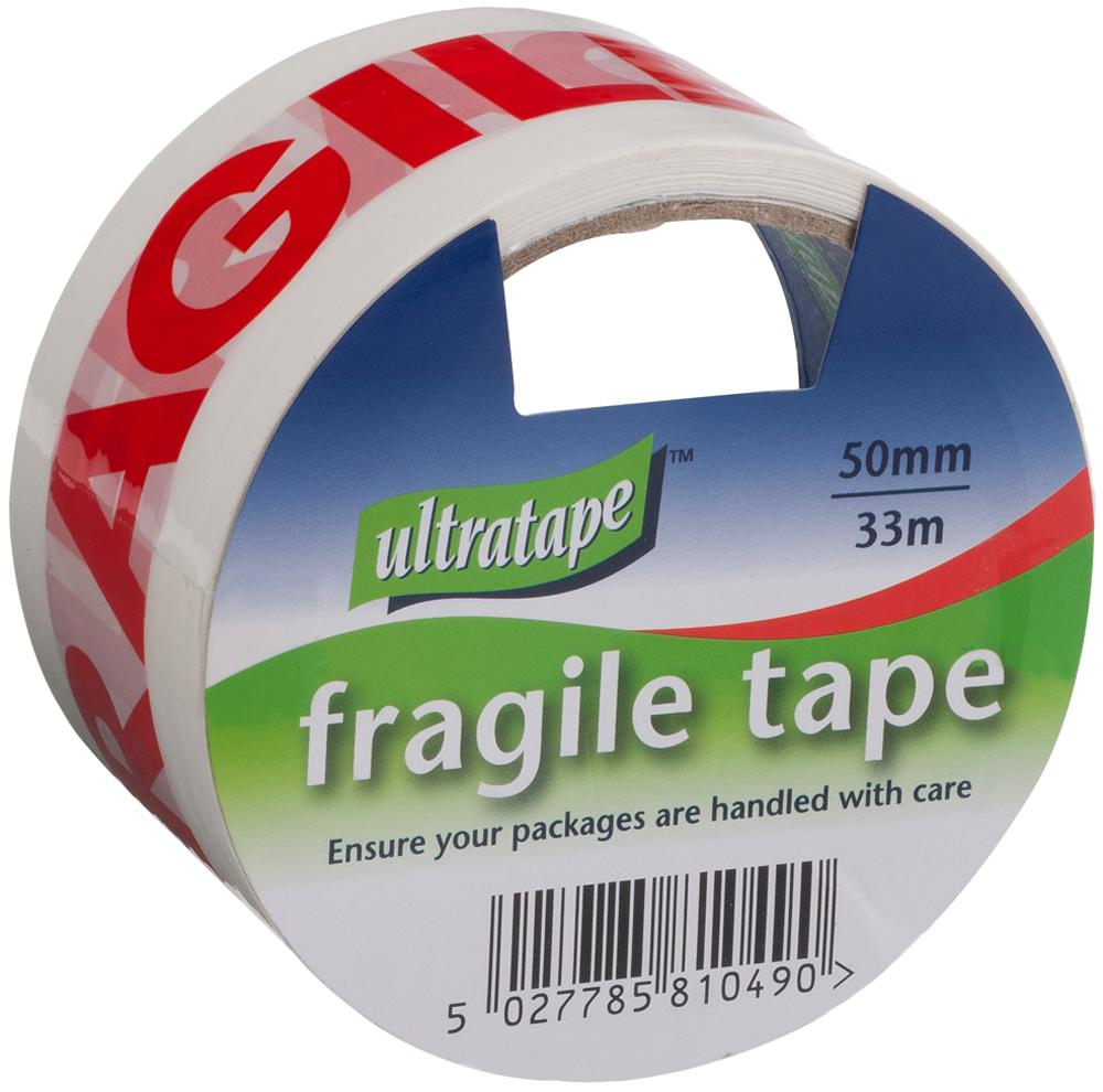 FRAGILE 50MM X 33M RED (6 ROLL PACK);