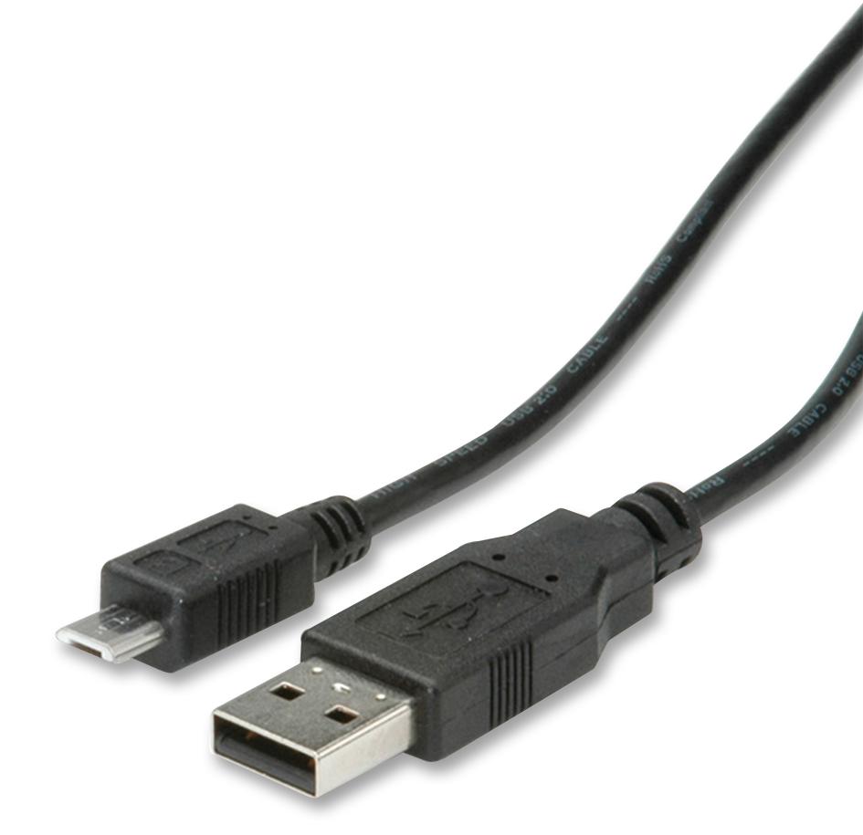 11.02.8754 Roline, USB-Kabel, Typ-A-Stecker auf Micro-B-Stecker 