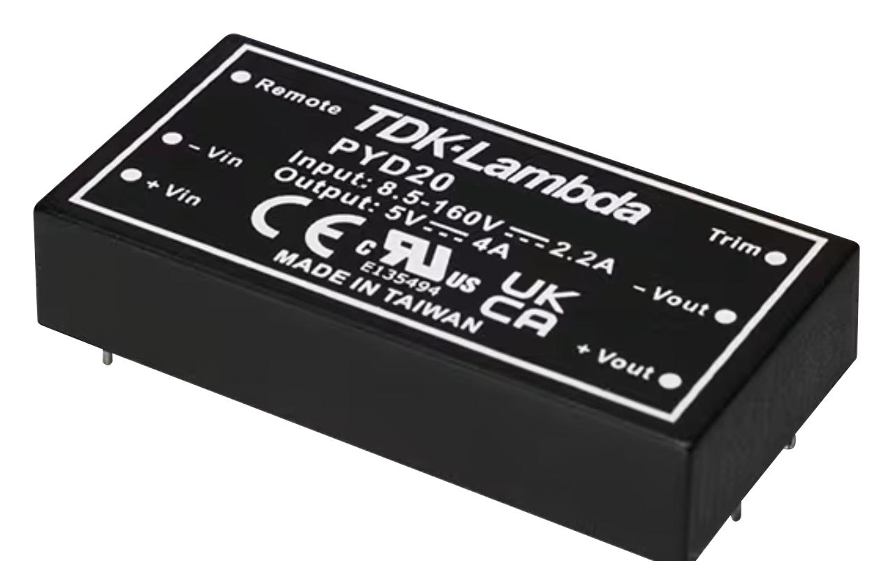 PYD20-72WD12. Tdk-lambda, DC-DC CONVERTER, 12/-12V, 0.833/-0.833A ...