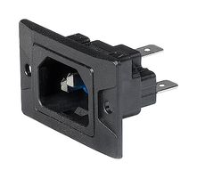 IEC-Gerätestecker C14/C18 der Baureihe 6080 von Schurter, Schraubmontage, Vorderseite, Schnellanschluss